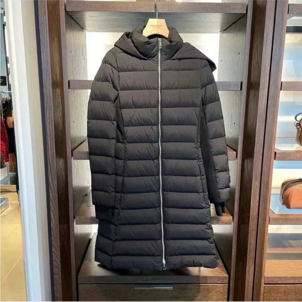 New Burberry long down puffer jacket with hood